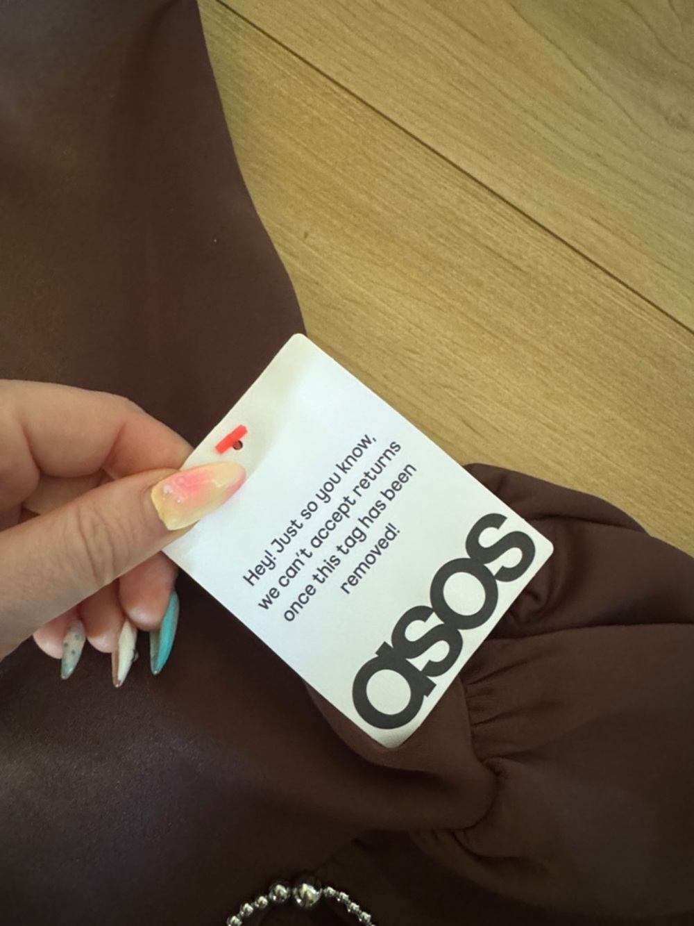 ASOS Brown Mini Dress with Bubble Bottom - Picture 3 of 5